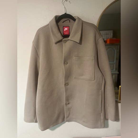 Nike Other - Nike Sportswear Tech Fleece Reimagined Men’s Oversized Shacket  Khaki Size M